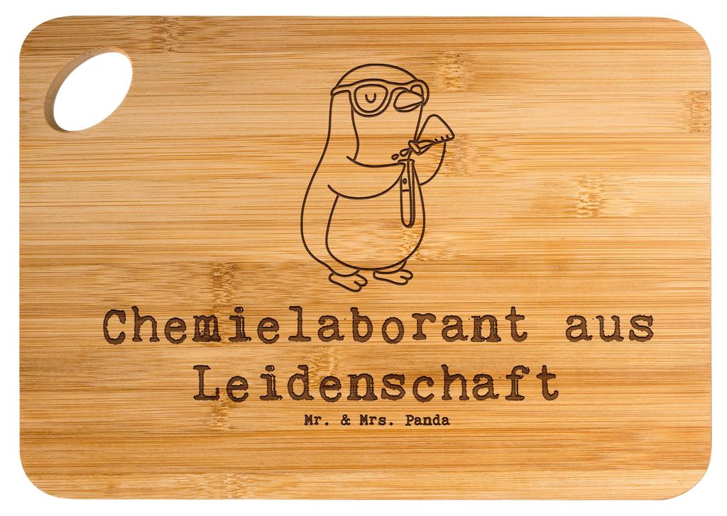 Mr. & Mrs. Panda Schneidebrett Chemielaborant Leidenschaft - Transparent - Geschenk, Holzbrettchen, Studium, Labor, Spruch, Hackbrett, holzschneide...
