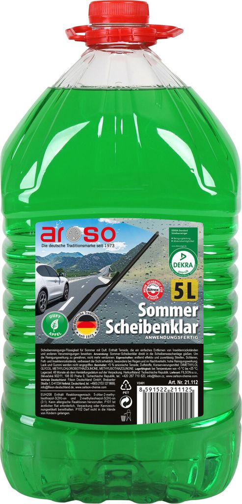 aroso Scheibenreiniger Sommer gebrauchsfertig Apfel 5 L Produktbild 