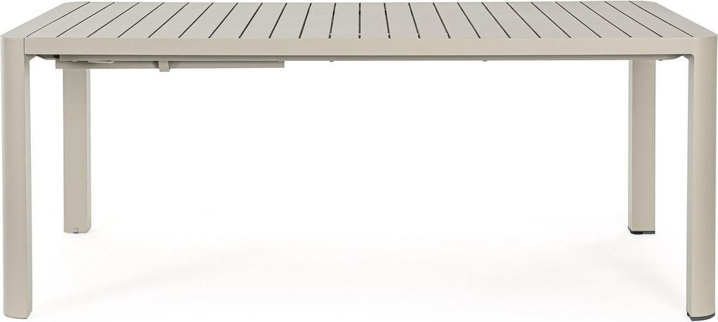 Ausziehbarer Tisch Kiplin 100 x 77,5 x 180/240 cm Aluminium Beige