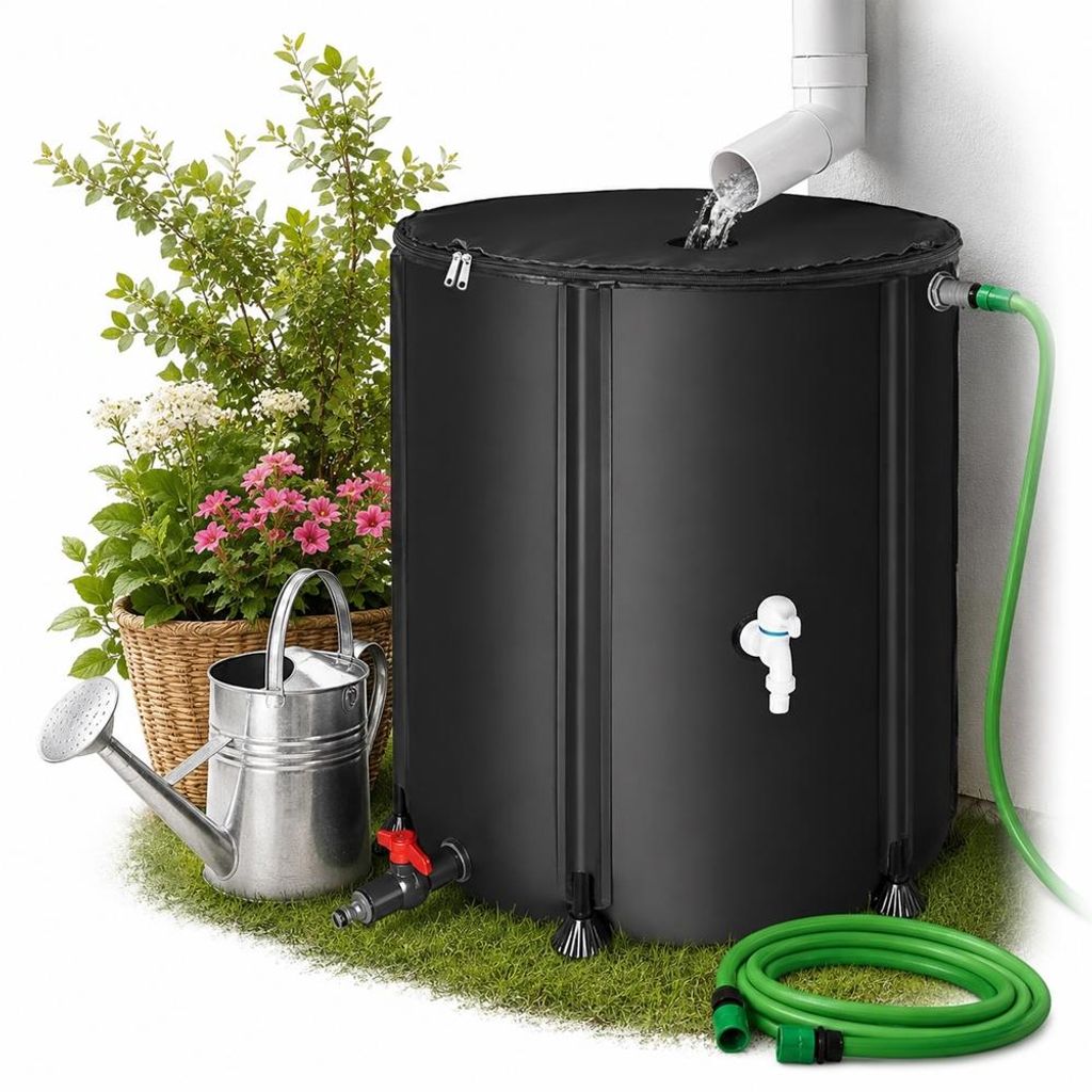 Mucola Regentonne 100L faltbar Regenwassertonne Regenfass Produktbild 