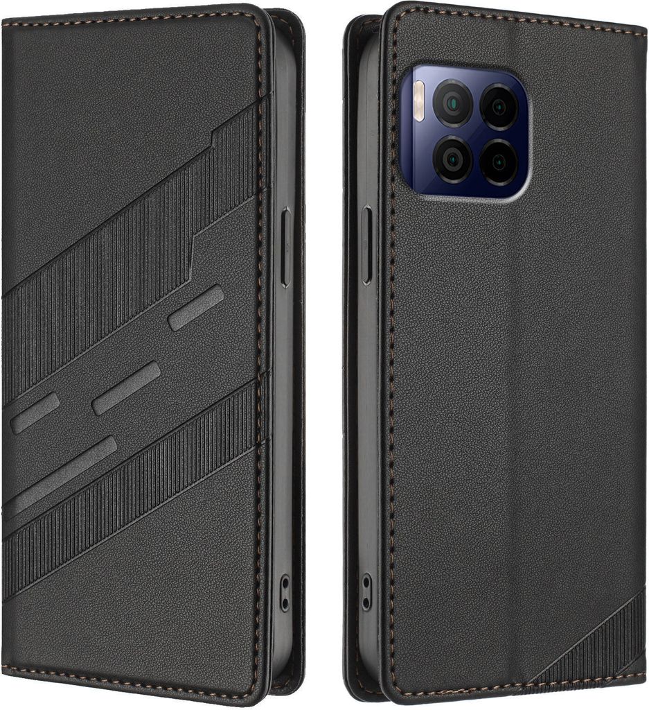 Hülle für T-Mobile REVVL 7 Pro, Kunstleder Brieftaschen Handyhülle mit Kartenfach und Standfunktion Schwarz