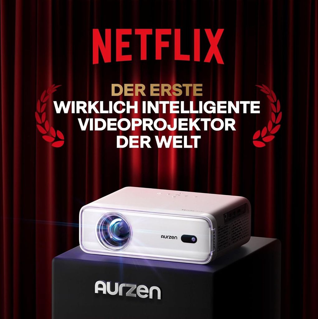 AKIYO O9 Smart Beamer Mit Netflix & Autofokus – Full HD 1080P, 600 ANSI, WiFi/Bluetooth