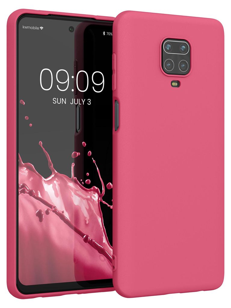 kwmobile Handyhülle für Xiaomi Redmi Note 9S / 9 Pro / 9 Pro Max Hülle - TPU Case - Kabelloses Laden - Schutzhülle Cover in Awesome Pink