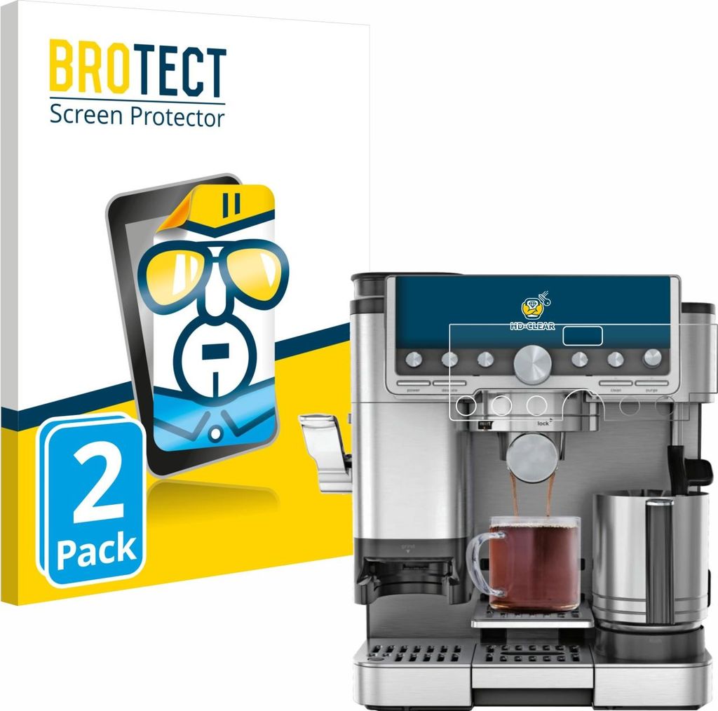2x Für Ninja Luxe Cafe Pro ES701EU Schutzfolie BROTECT Displayschutz Display Schutz Folie Klar Transparent