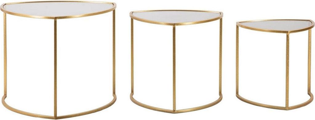 Dmora Couchtisch Laetitia 60x60x50h cm Gold, abgerundete Ecken