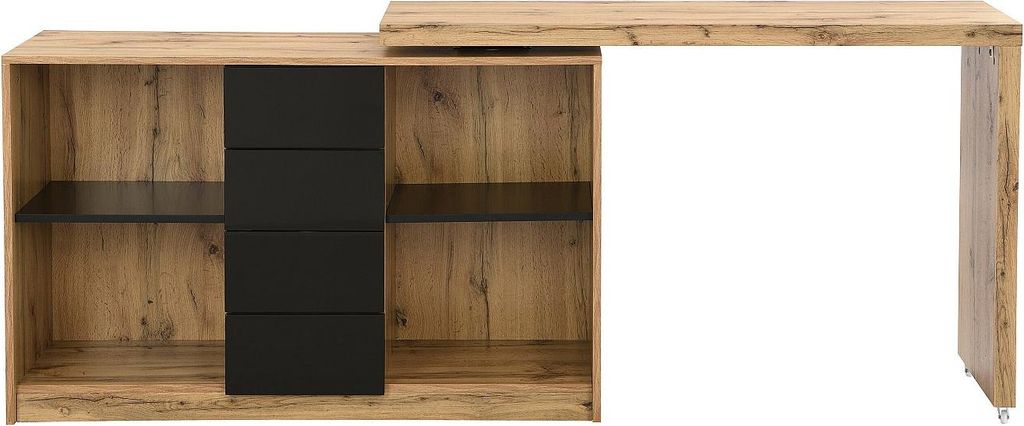 Klapptisch mit 360° drehbarer Platte - MDF - Natur und Produktbild 