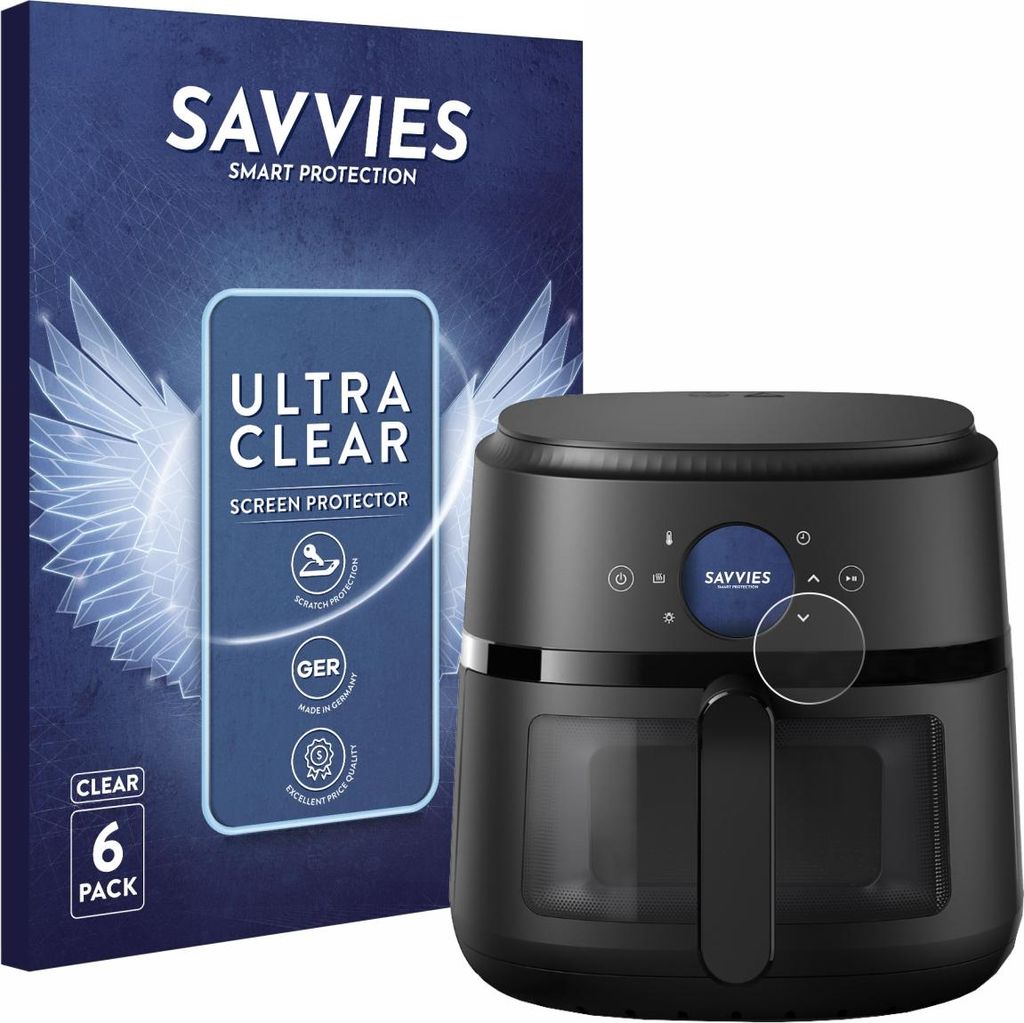 6x Für Philips Airfryer 2000 Gen 2 6,2L Schutzfolie Savvies Displayschutz Display Schutz Folie Klar Transparent