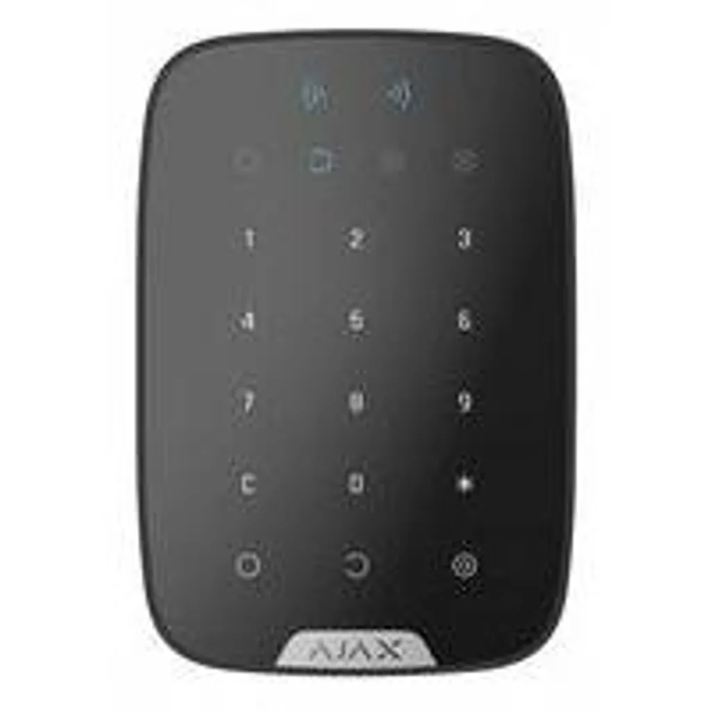 Clavier d'alarme tactile Ajax KeyPad Plus noir pour système de sécurité