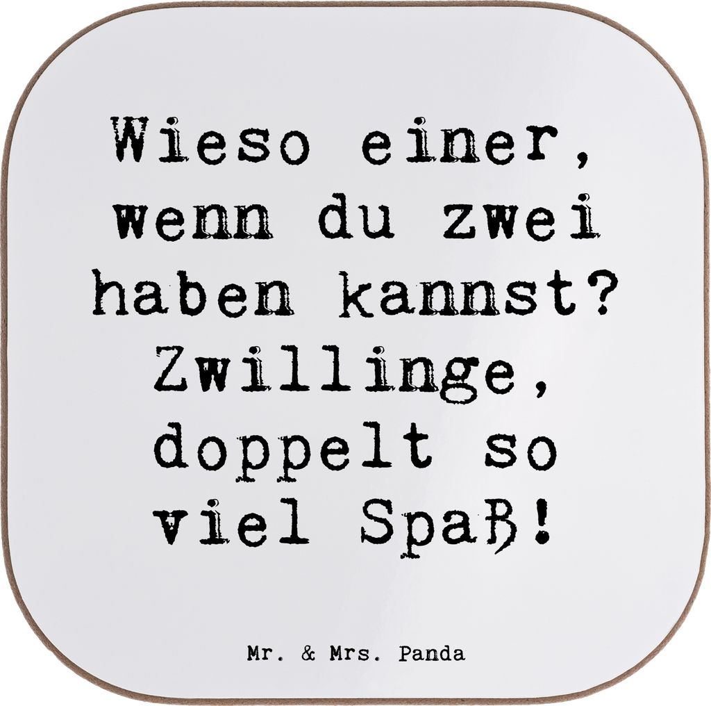 Mr. & Mrs. Panda Holzuntersetzer Spruch Zwillinge Spaß - Produktbild 