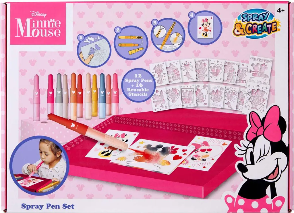 Disney Minnie Mouse Blow Pens Set Deluxe - Strumenti Disegno Bambini