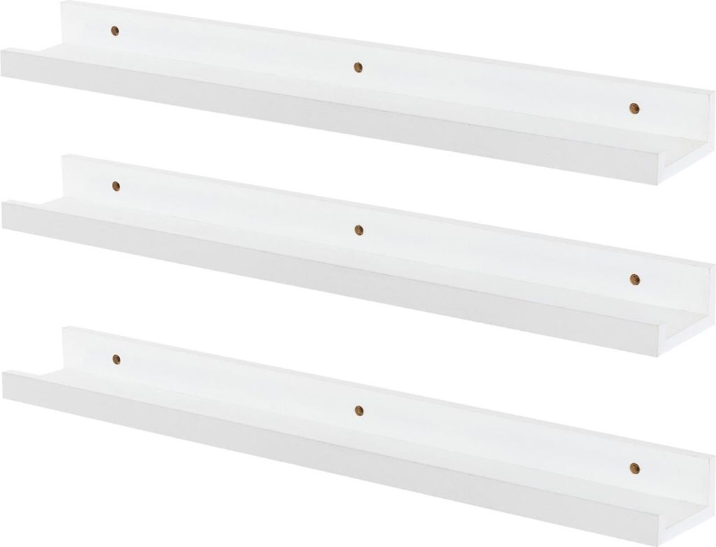6 x schwebende Bücherregale für Kinder – 57 cm, weiß, zur Wandmontage, für Kinderzimmer, Bücherregal