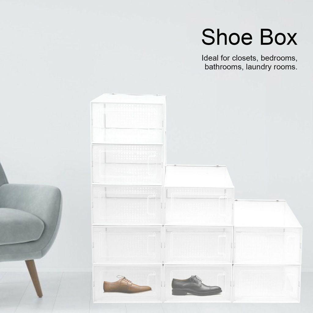 Schuhbox Set mit Deckel stapelbar Aufbewahrungsbox Kunststoffbox 