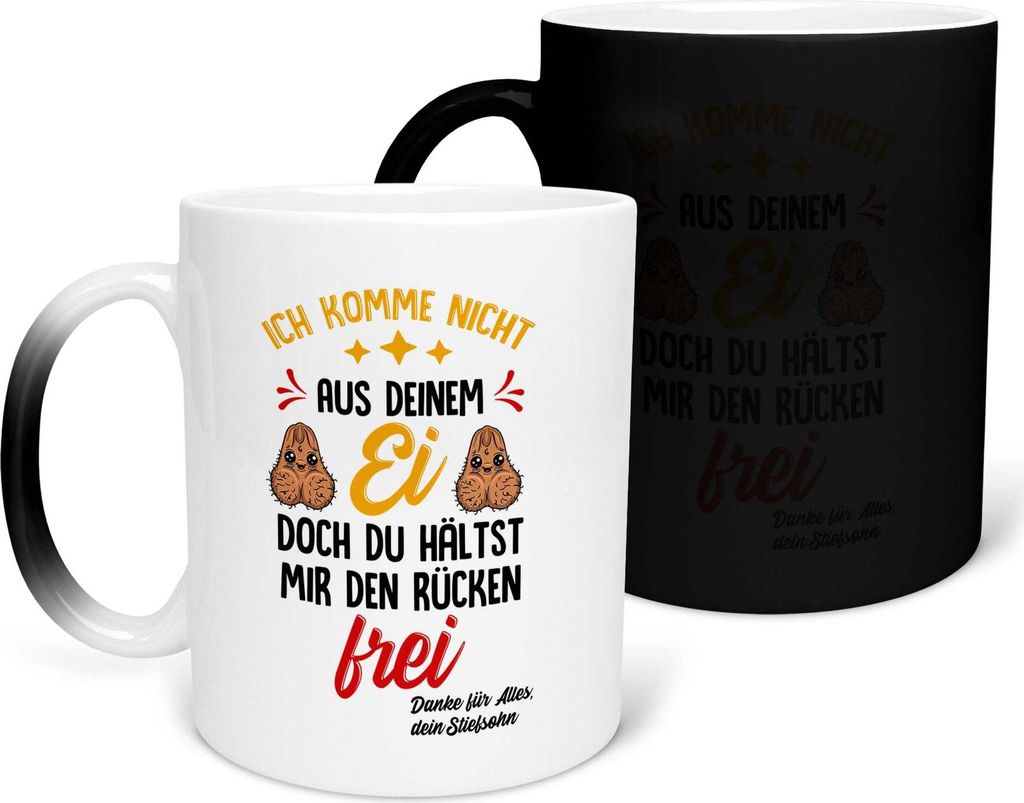 22Feels Zaubertasse Stiefpapa Geschenk von Stiefsohn Vatertag Bonuspapa Stiefvater Geburtstag Herrentag Weihnachten Patchwork Stiefeltern Kaffeetas...
