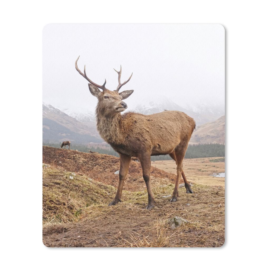 MuchoWow Mauspad Mousepad Hirsche - Berge - Natur 30x40 cm - Mousepads - Maus Mat - Pad - Mausunterlage - Mausmatten