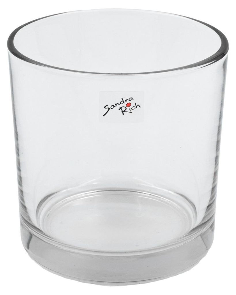 Glastopf L 14 x 14cm – großes Windlicht, Kerzenglas, Pflanztopf Glas