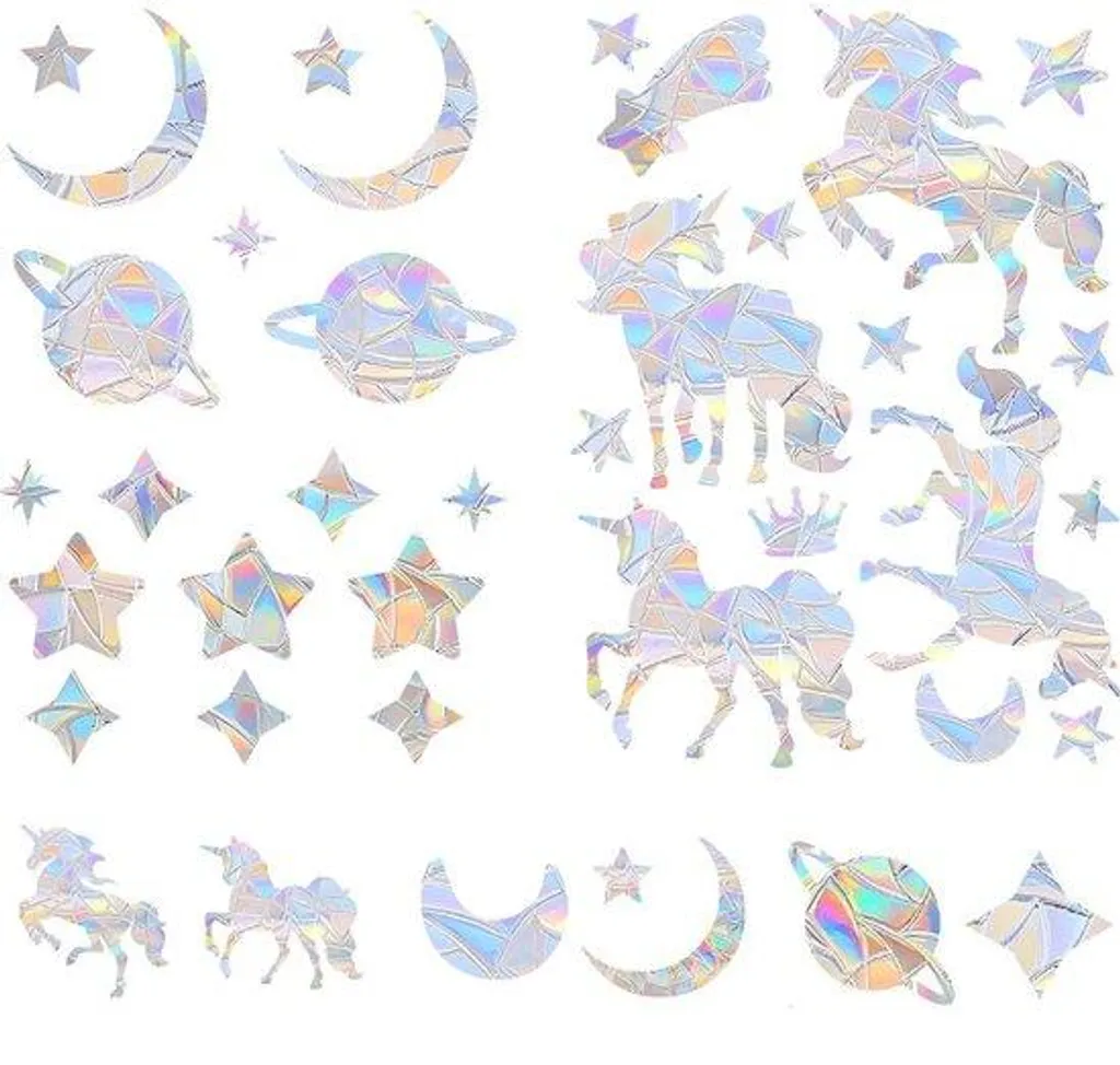Stickers de fenêtre fluorescents anti-collision pour oiseaux 12 pièces