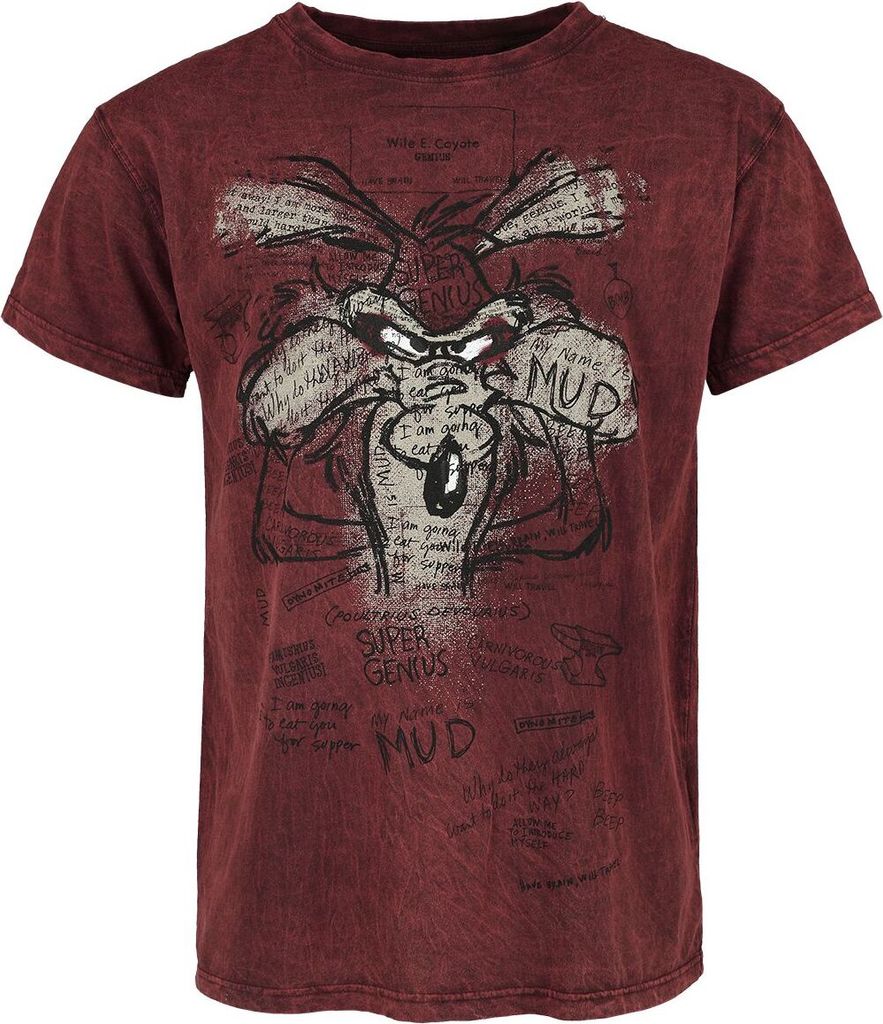 Looney Tunes T-Shirt Herren Coyote - Genius rot S