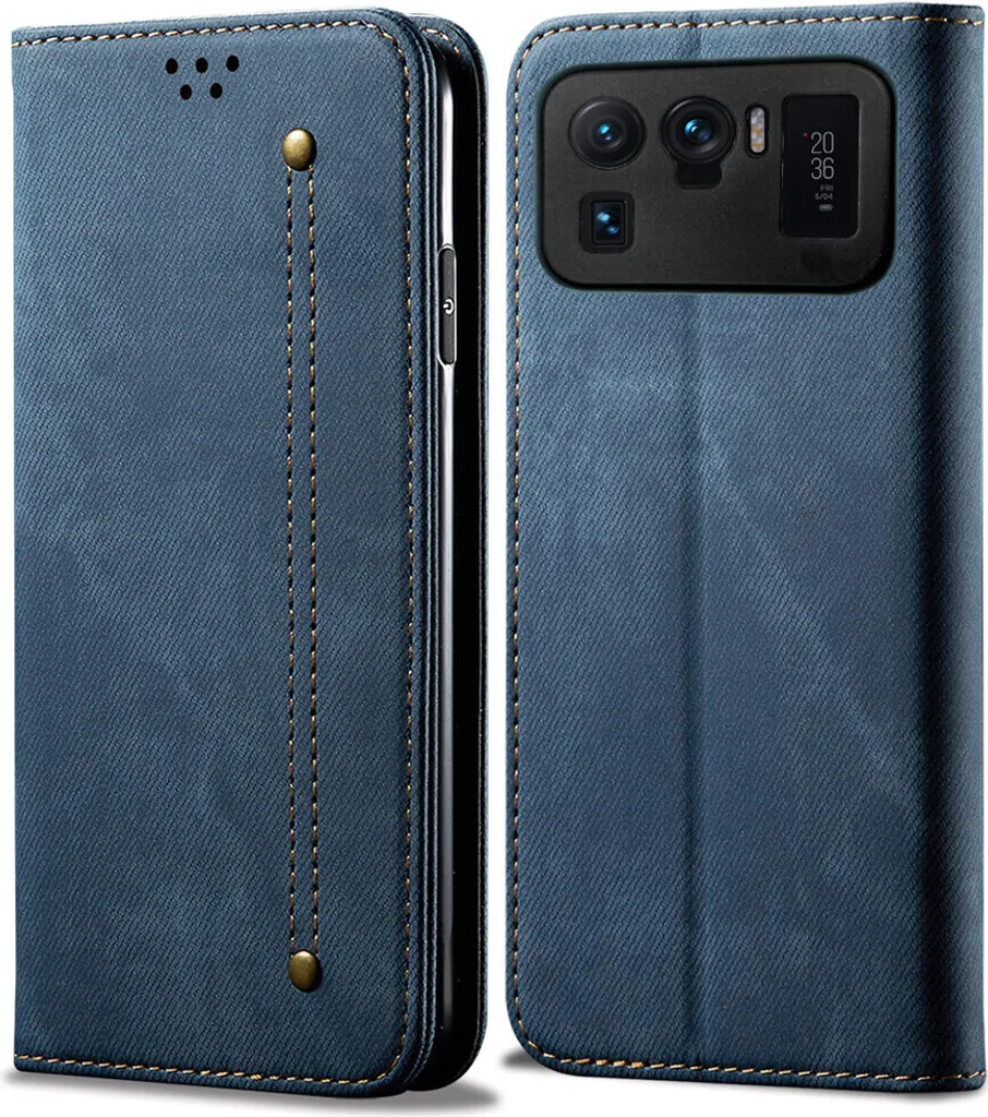 Custodia Libro Xiaomi Mi 11 Ultra Blu - Pelle Vintage e Chiusura Safe