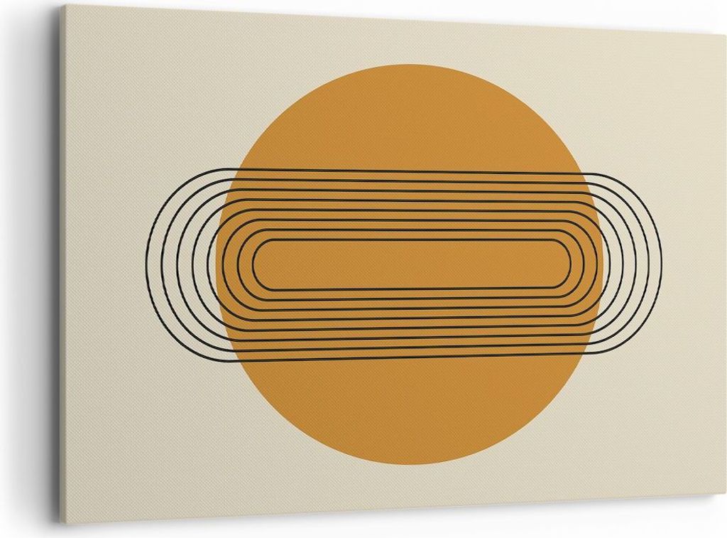 Bild auf Leinwand - Leinwandbild - Einteilig - Stück Geometrisch Orange - 100x70cm - Wand Bild - Wanddeko - Wandbilder - Leinwanddruck - Bilder - ...