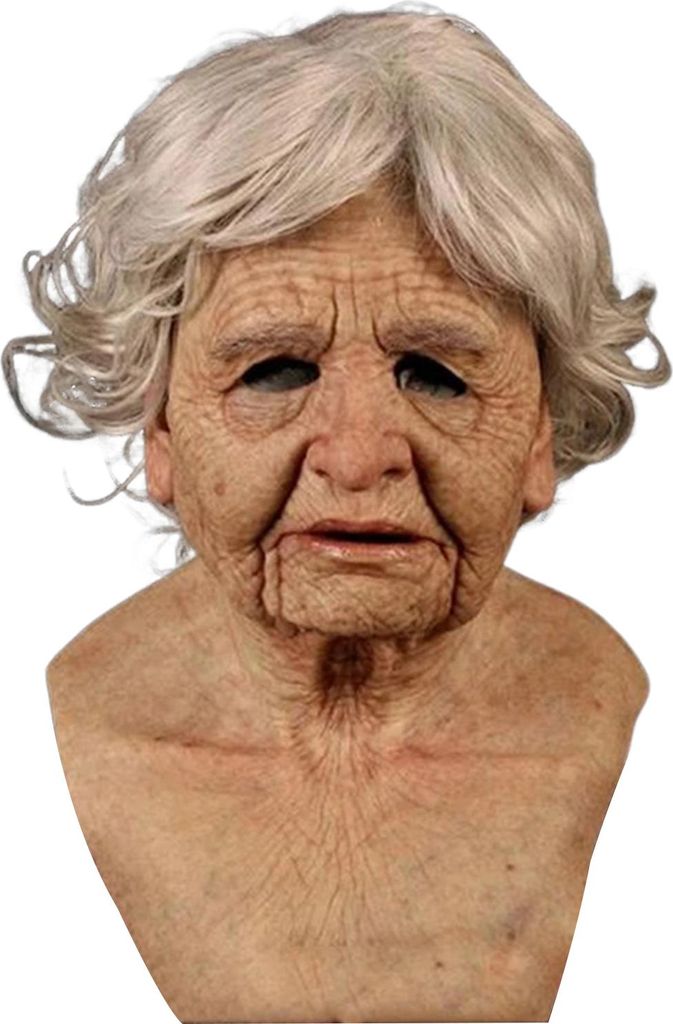 Maske für alte Männer für Erwachsene, realistische Vollkopfbedeckung aus Latex für ältere Menschen mit lebensechten Falten für Halloween-Mask...