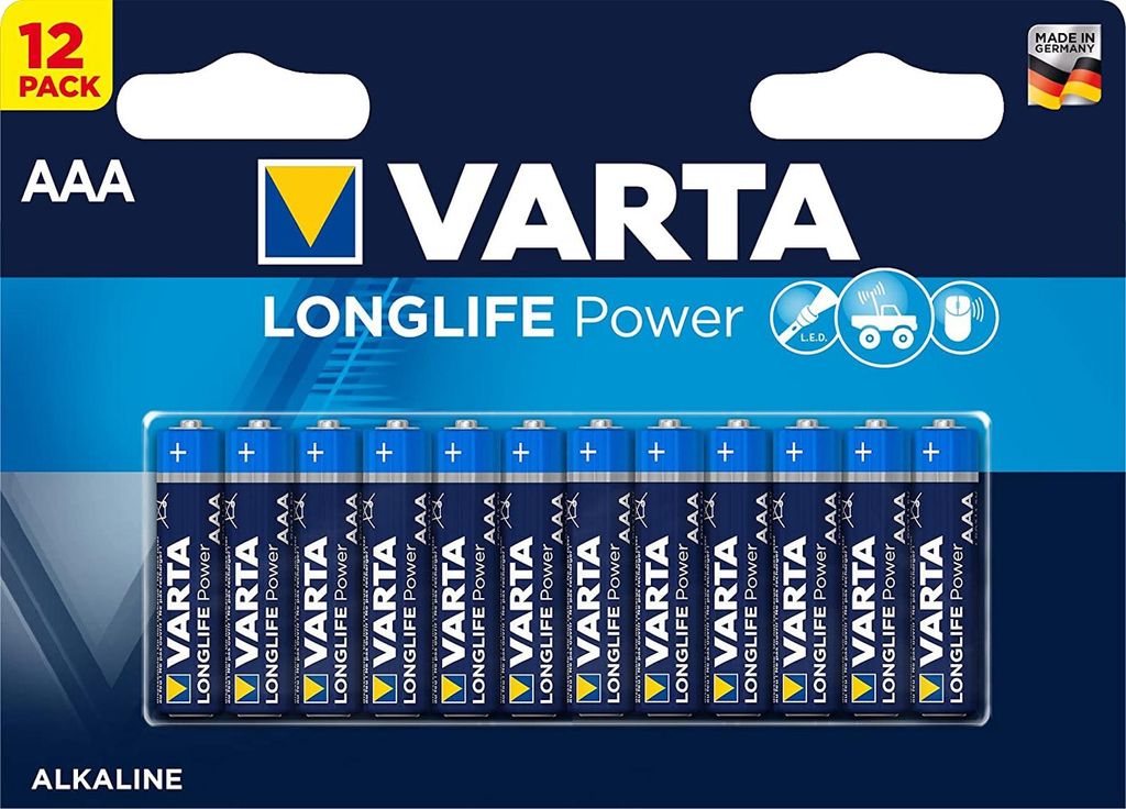 Alkalické baterie Varta AAA/LR03 1,5 V High Energy 12er Obrázek produktu 