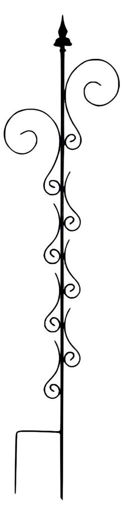 Rankhilfe mit 2 Haltern für Rankgitter aus Metall, Höhe 145 cm, Breite 30 cm, Kletterhilfe mit 2 Haken