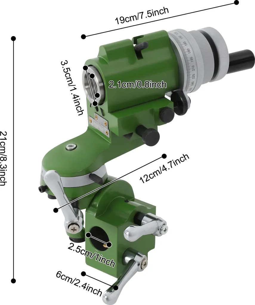 Porte-outils à réglage micrométrique 25 mm pour meuleuse vert