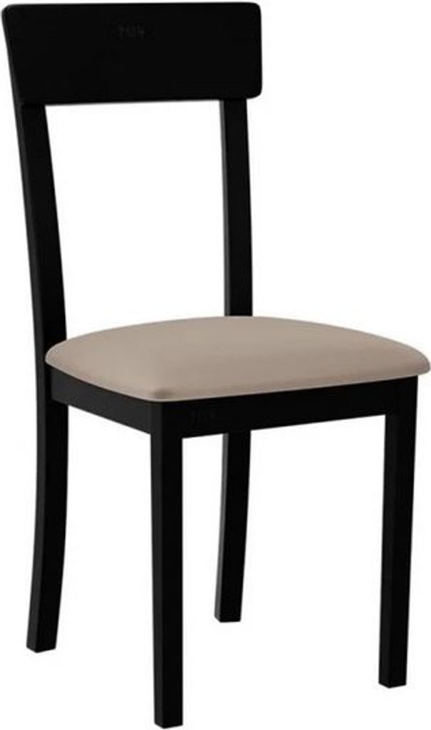 MIRJAN24 Stuhl Hugo New I, Esszimmerstuhl aus Buchenholz, 43x40x86 cm (Holzfarbe: Schwarz, Stofffarbe: Paros 02)