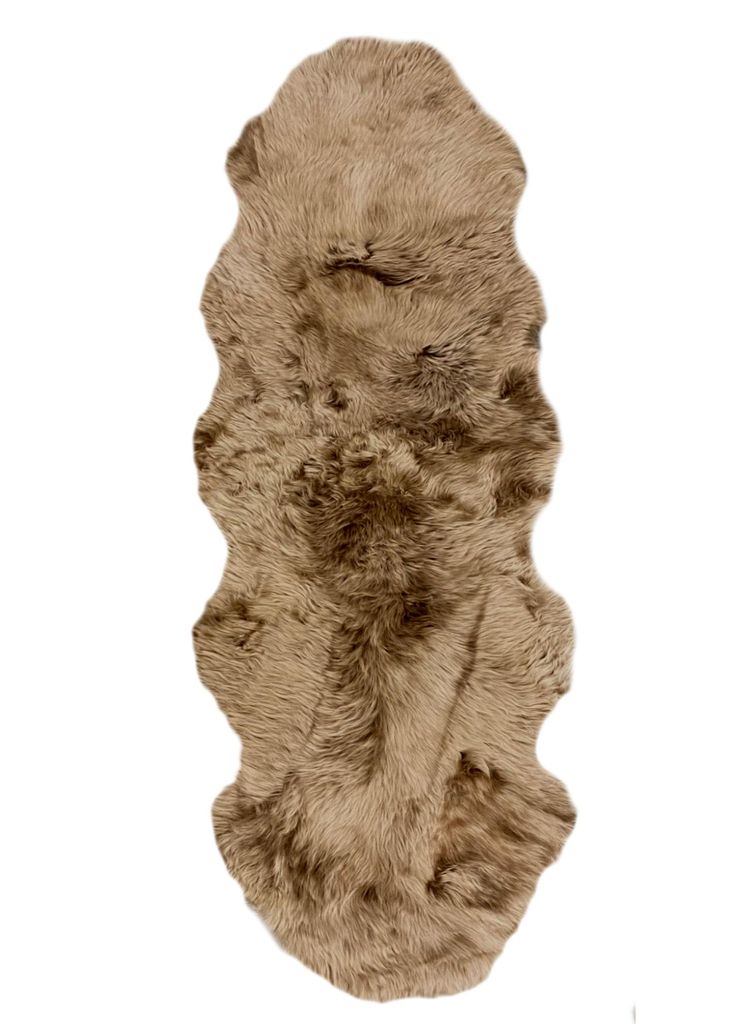 walexo Echtes Lammfell Teppich Läufer – Weiches Naturfell, , Sofaüberwurf, Bettvorleger, Wohnaccessoire, Cappuccino 190 cm