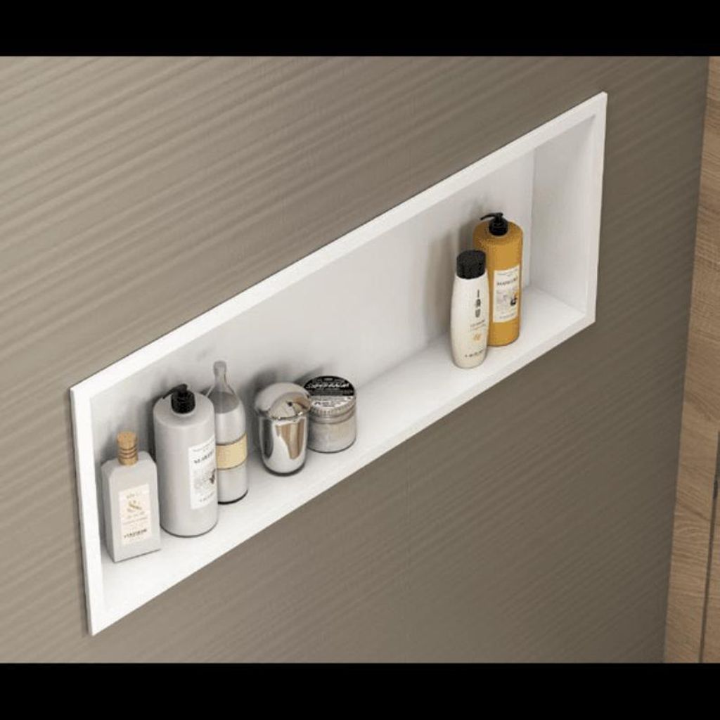 Wandnische Dusche CLARIS einbaubare Duschablage weiß 60 cm