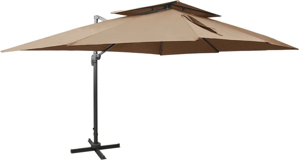 BEI CLORIS Ampelschirm mit Lüftung 400x300 cm Taupe - Sonnenschirme Neu6529453 1parcel