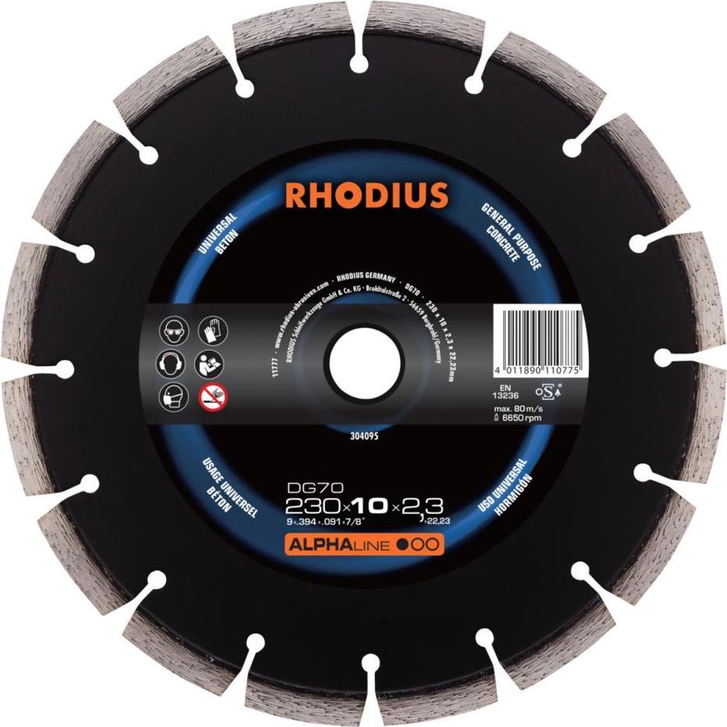 RHODIUS Diamantový rozbrušovací kotouč DG70 230 x 7,0 x 2,3 Obrázek produktu 