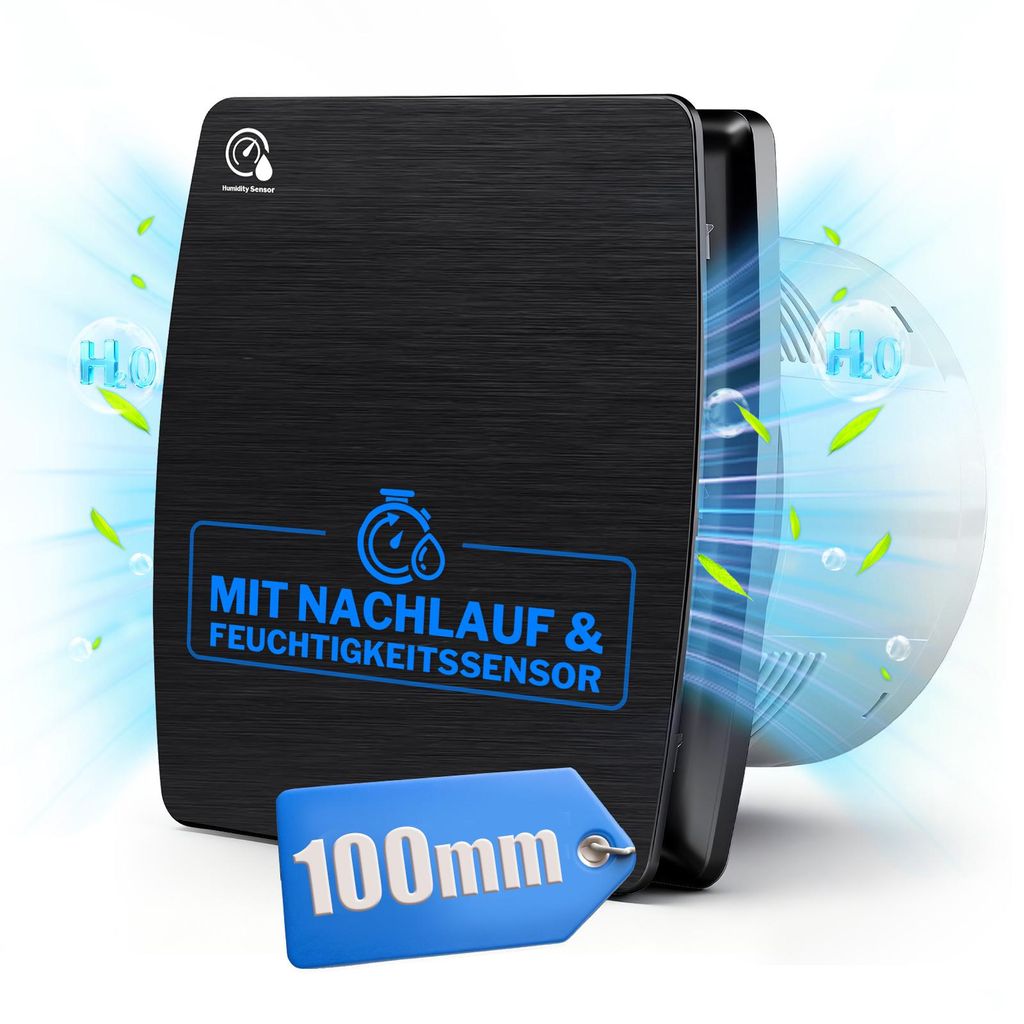 Intelligenter Badlüfter mit Feuchtigkeitssensor – 95m³/h, Produktbild 