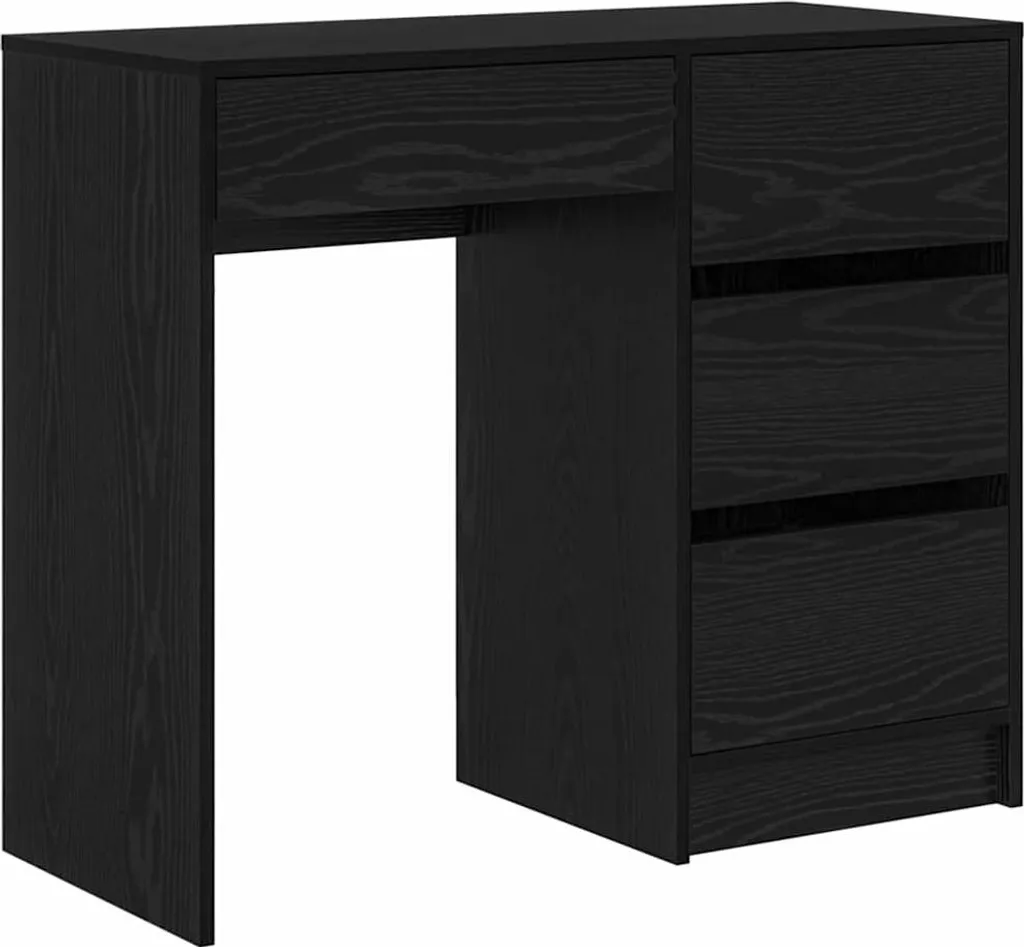 scrivania vidaXL look rovere nero 90 x 37,5 x 75 cm