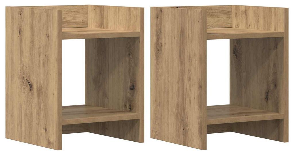 vidaXL Pflanzenständer mit Regal 2 pcs Artisan-Eiche 30 x 30 x 40 cm