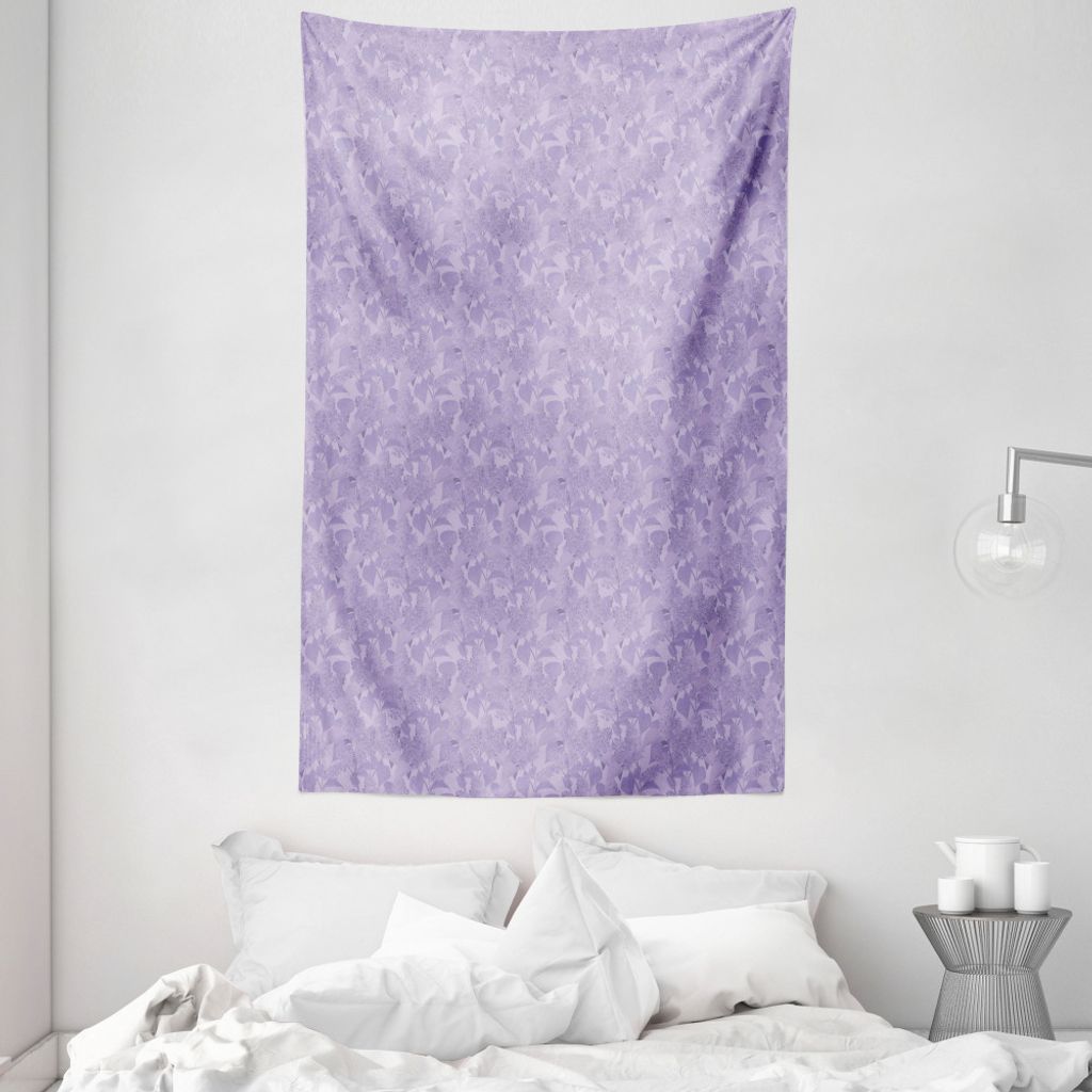 ABAKUHAUS Lila Wandteppich und Tagesdecke, Romantischer Syringa Garten aus Weiches Mikrofaser Stoff Waschbar ohne Verblassen Digitaldruck, 140 x 23...