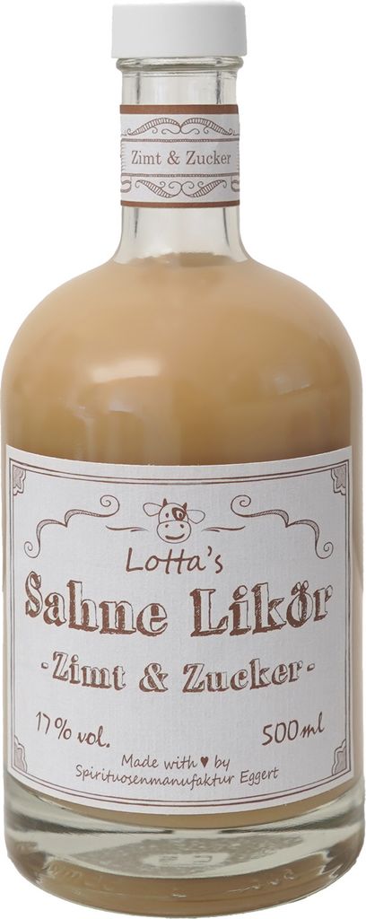 Lotta's Sahne Likör Zimt und Zucker | 500 ml. Flasche