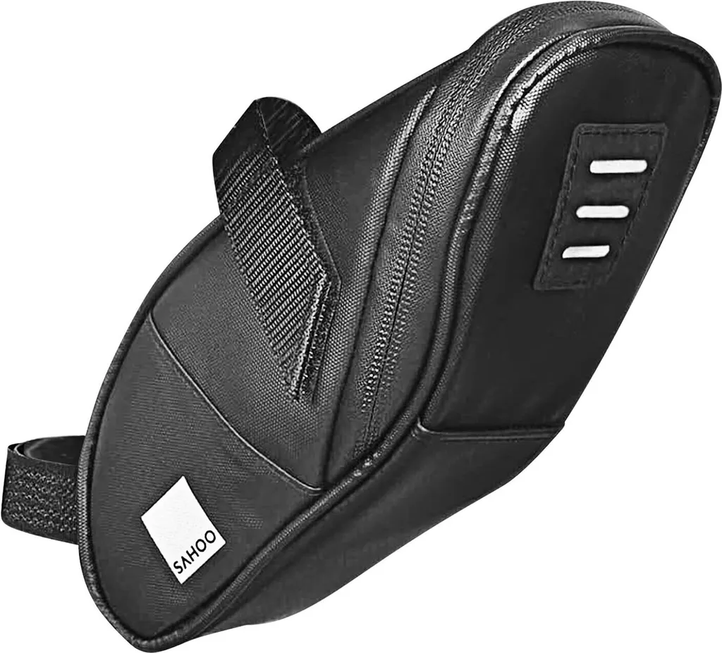 Retoo Borsa da bicicletta triangolare da 2 l, borsa a triangolo, per bici da corsa, mountain bike, impermeabile, 20 x 18,5 x 4 cm, colore nero