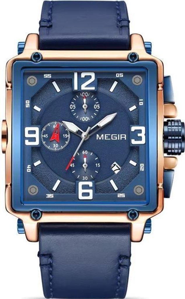 MEGIR VI-38572 Herren Uhr Blau/Gold – Stilvoller Chronograph KP38572