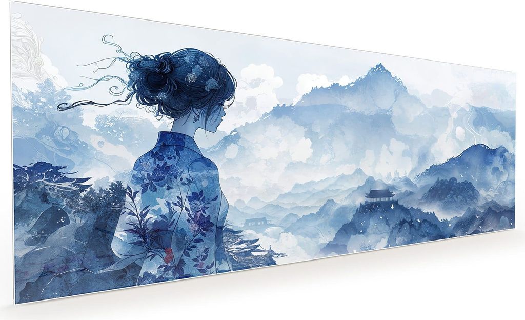 Küchenrückwand Spritzschutz Glas mit Motiv Asiatische Landschaft 40 x 40 cm