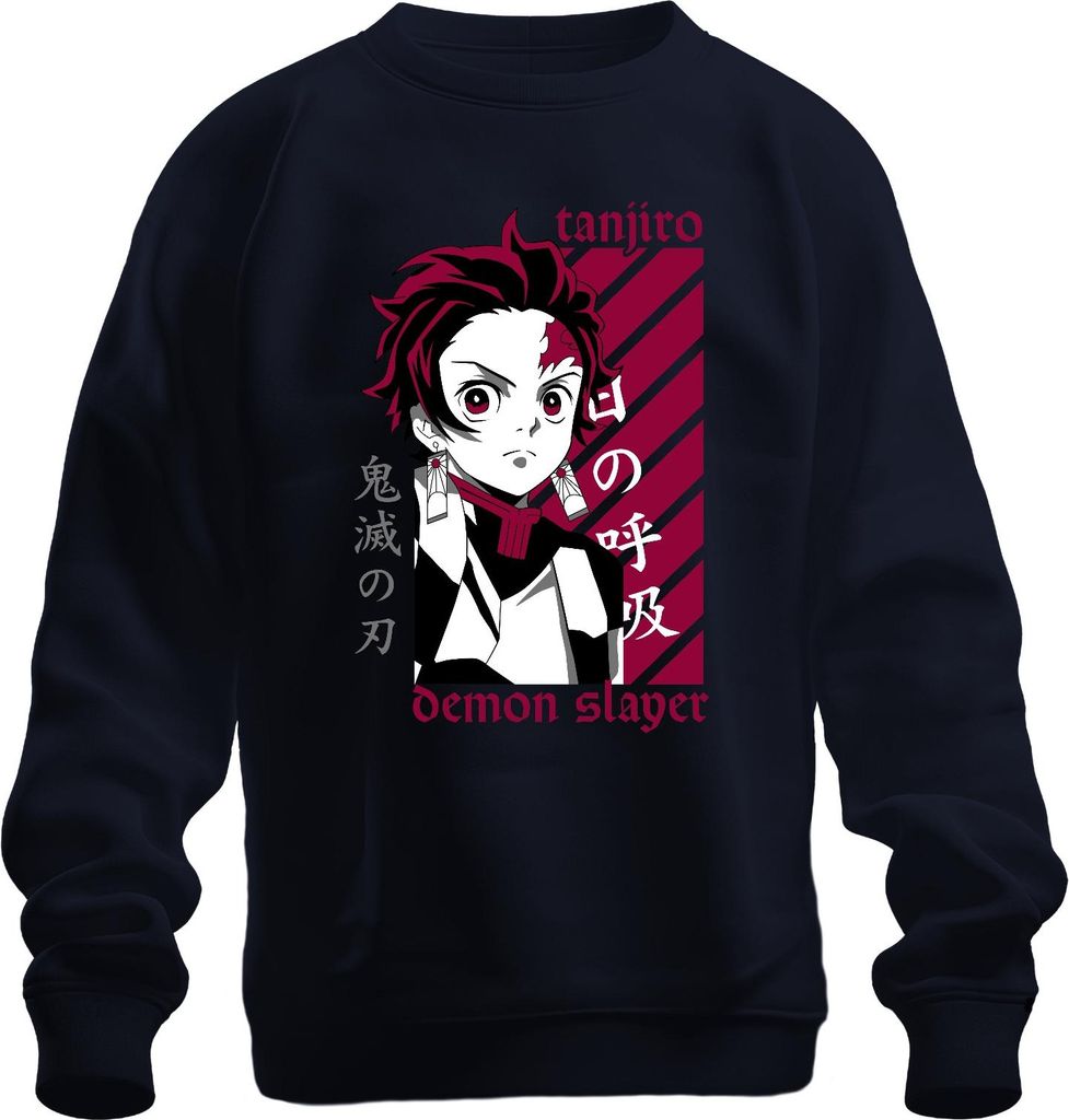 Tanjiro Demon Slayer Kimetsu no Yaiba Anime Geschenk Cosplay Uni Sweatshirt Pullover, Navy, XL