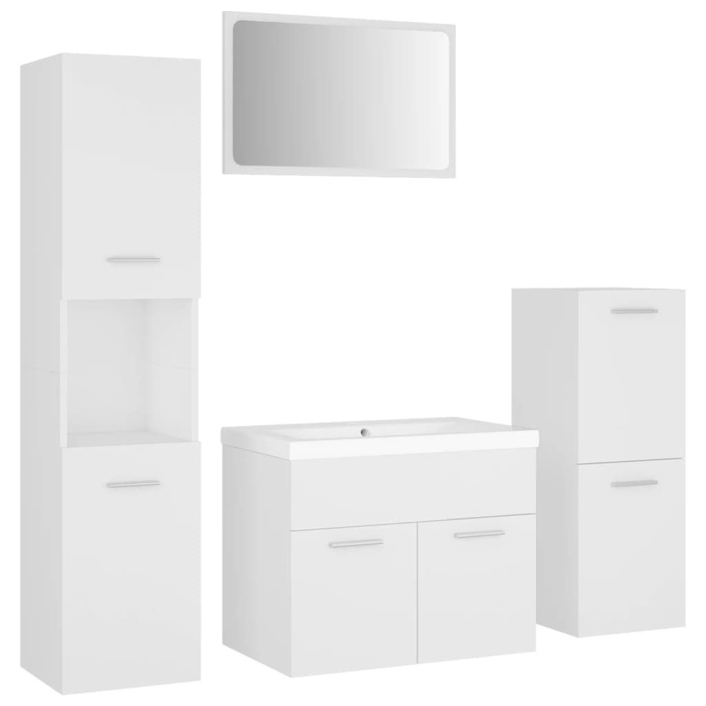 vidaXL Badmöbel-Set Weiß Holzwerkstoff Produktbild 