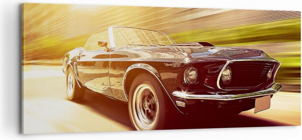 Bild auf Leinwand - Leinwandbild - Auto Cabrio - 100x40cm - Wand Bild - Wanddeko - Wandbilder - Leinwanddruck - Bilder - Kunstdruck - Wanddekoratio...