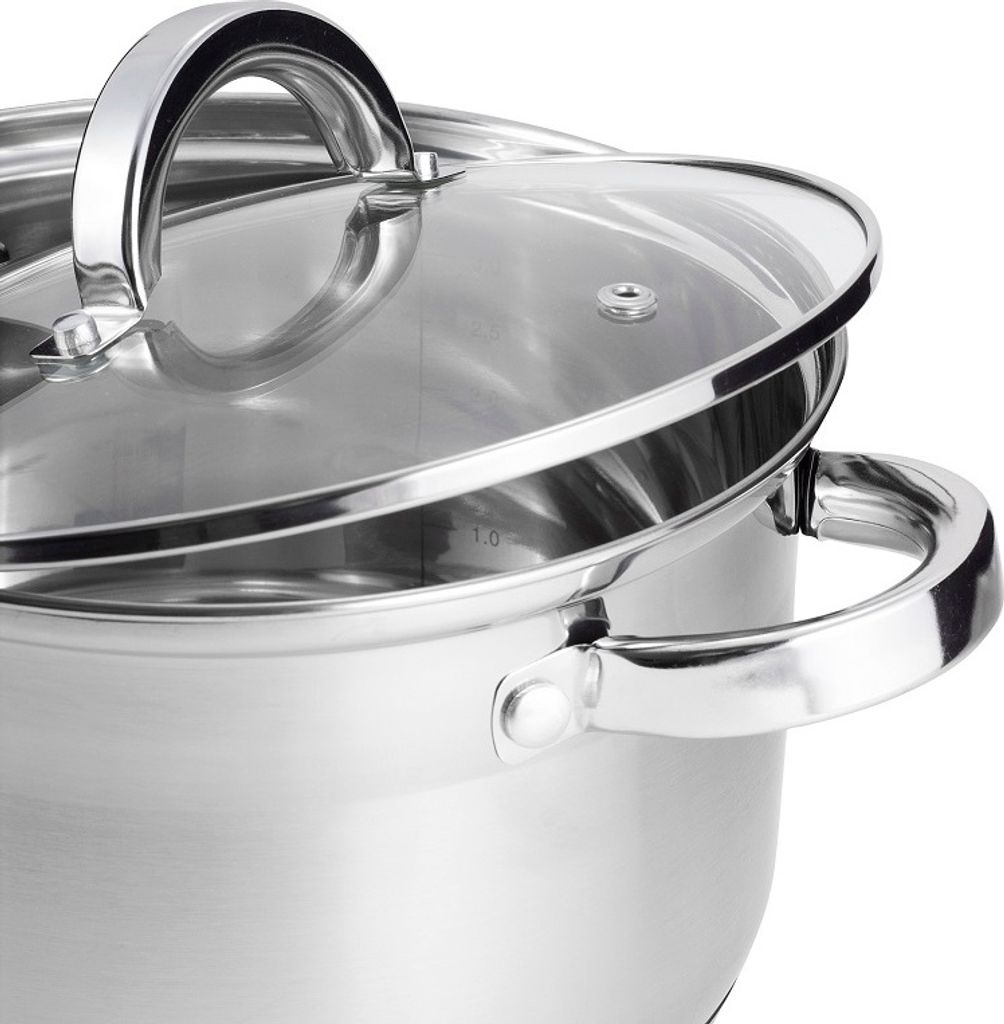 12-teiliges Topfset aus Edelstahl INDUCT GAS KAMILLE