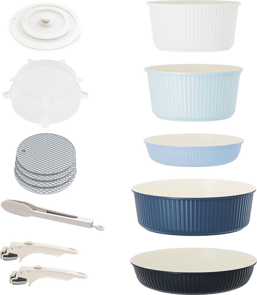 Induktionskochgeschirr 8-teilig Blauw Hochwertig