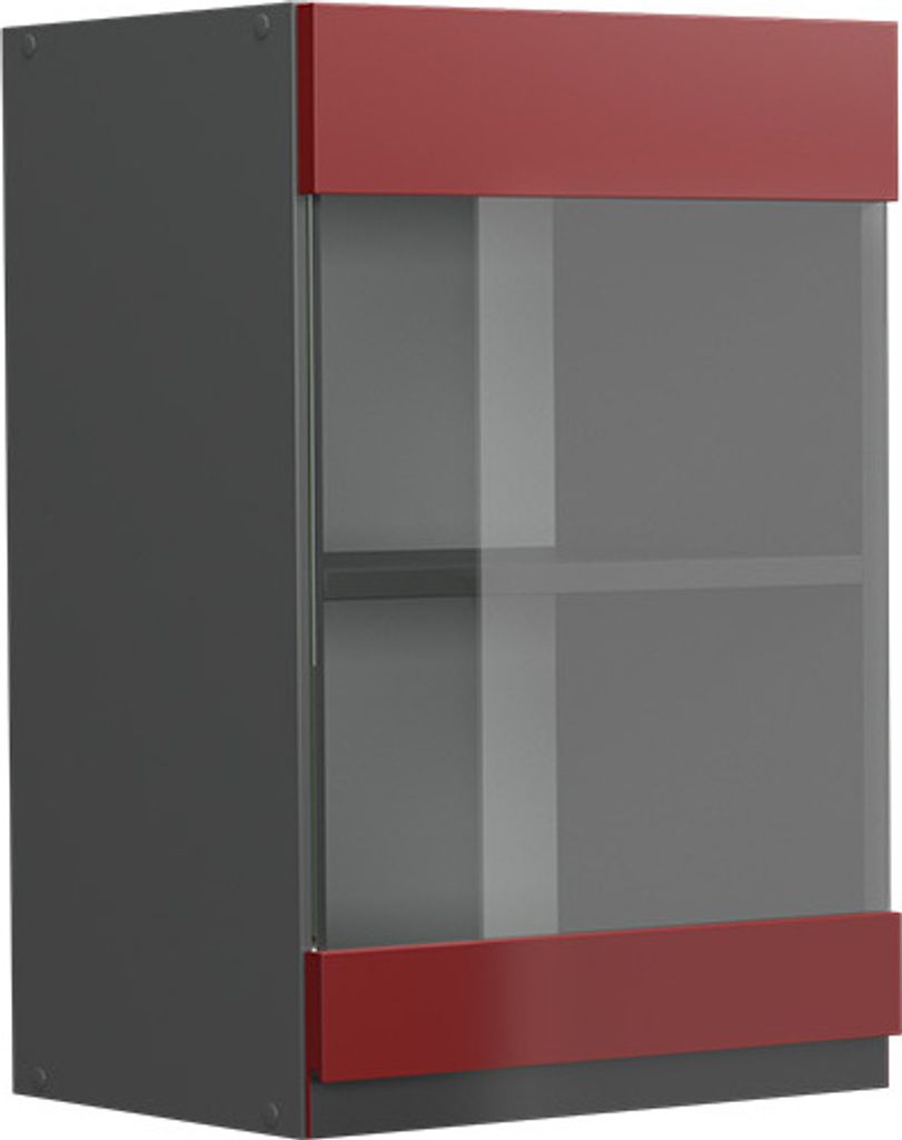Küchenglasschrank Vicco R-Line Rot 40 cm J-Shape, Model 39731