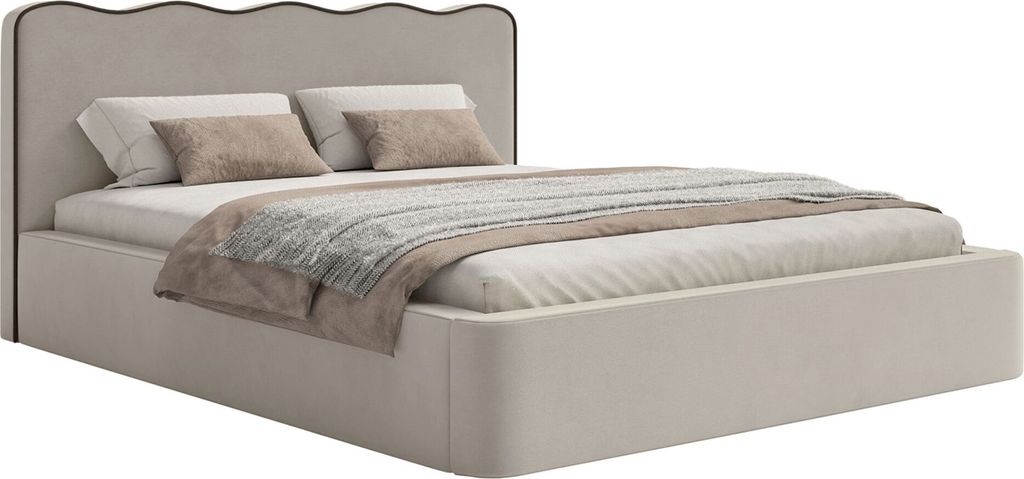 Selsey Duney - Polsterbett 140x200 mit Veloursbezug, Beige