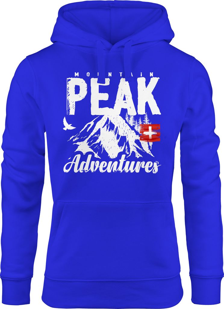 Kapuzen-Pullover Damen Mountain Adventures Hoodie Moonworks blau S