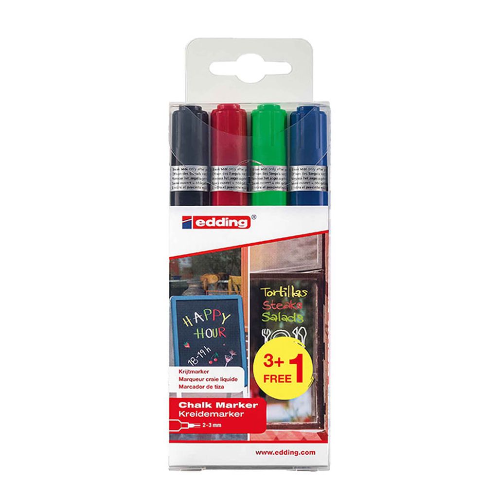 edding 4095 Kreidemarker Set 3+1 Produktbild 