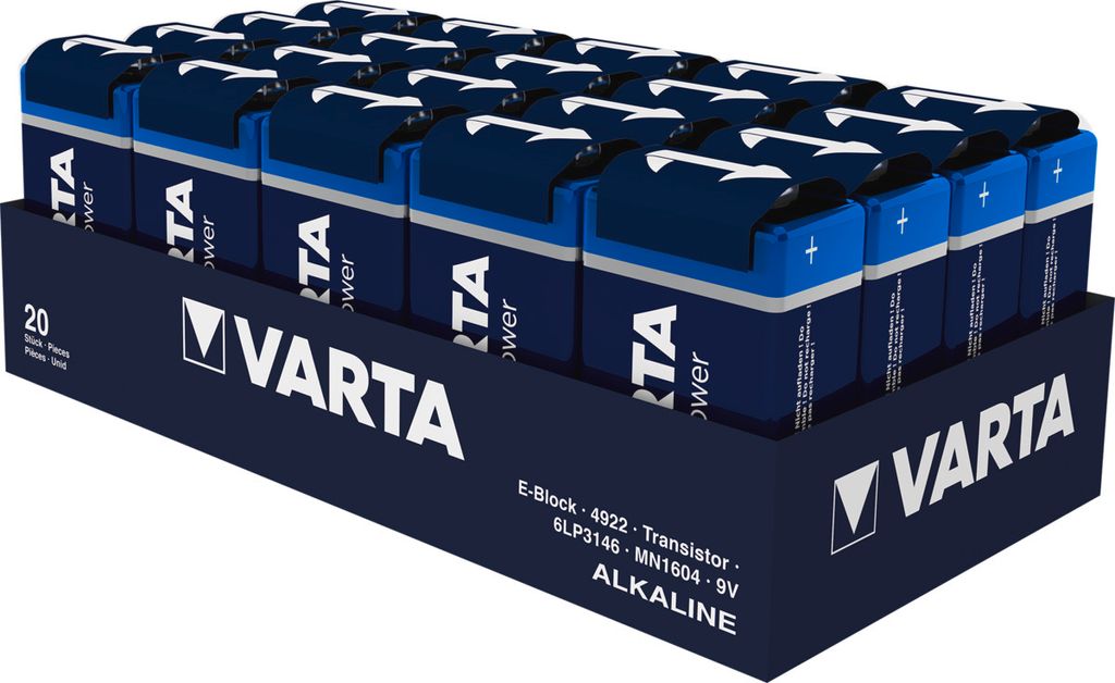 VARTA HIGH ENERGY Batterie E-Block (9V-Block) 20er Produktbild 